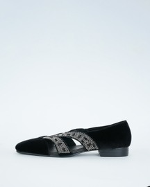 Evening Black With Cut  Metallic Stripe Hand Embriodery Tuxedo