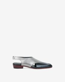 Classic Metallic Silver and Black Criss-cross Strap Velcro Sandal