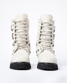 Hair-on Studded Combat Boots