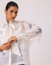 Lizzy Zodiac Print Handwoven Top