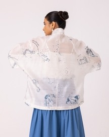 Lizzy Zodiac Print Handwoven Top