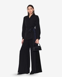 Neo Wrap Pleated Pant Suit