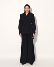 Neo Wrap Pleated Pant Suit