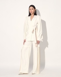 Neo Wrap Pleated Pant Suit