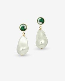 Baroque Malachite Pearl Drop