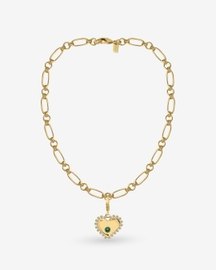 Halo Malachite Charm Necklace