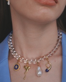 Clear Bubble Gemstone Necklace