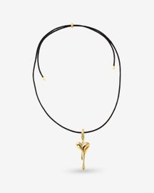 Cord Melting Heart Charm Necklace