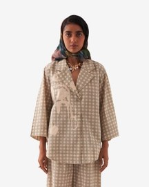 Cuboid Appliqe Jacket Shirt