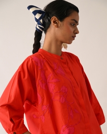 Mono Crimson Rj Appliqué Top