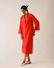 Mono Crimson Psyflora Appliqué Top