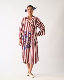 Revolt Bric Wrap Appliqué Dress