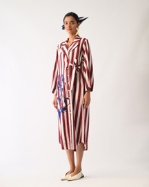 Revolt Bric Wrap Appliqué Dress