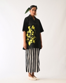 Mono Black Cuban Appliqué Shirt Set