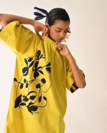 Mono Citrus Beach Appliqué Dress