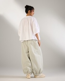 Gathered Waist Hem Pants