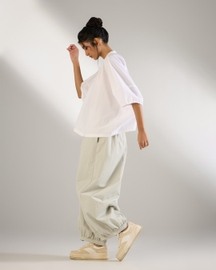Gathered Waist Hem Pants