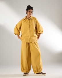 Gathered Waist Hem Pants