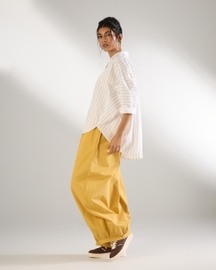 Gathered Waist Hem Pants