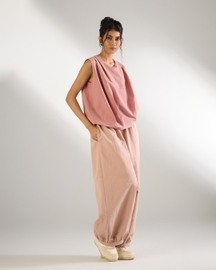 Gathered Waist Hem Pants