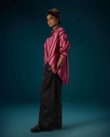 Side Pleat Panel Pants