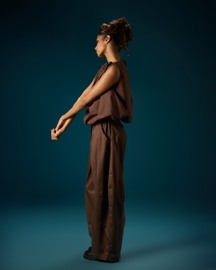 Side Pleat Panel Pants