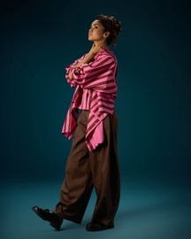 Side Pleat Panel Pants