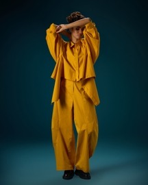 Side Pleat Panel Pants