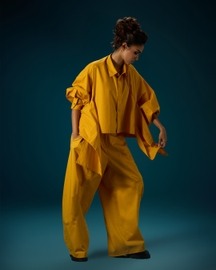 Side Pleat Panel Pants