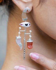 Pichwai Cow Horn Earrings