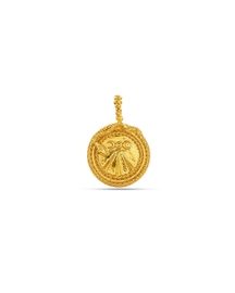 Vintage Sun Crest Gold Coin Charm