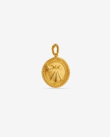 Vintage Sun Crest Gold Coin Charm