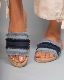 Saira Denim Sandals Flats