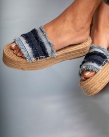 Saira Denim Sandals Platform