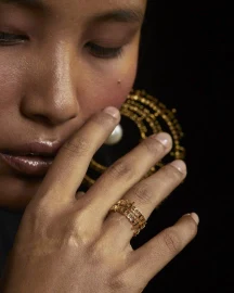 QED Grill Ring in Gold