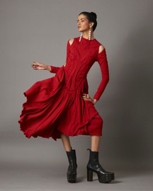 Scarlet Draped Dress
