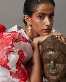 Mini Cross Pearl Earrings