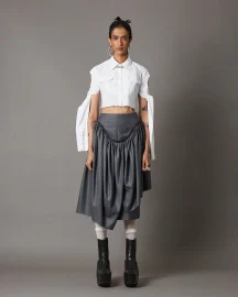 Tie-Up Sleeves Cropped  Shirt
