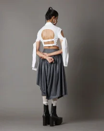 Tie-Up Sleeves Cropped  Shirt