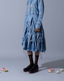 Gathered Skirt in Linen