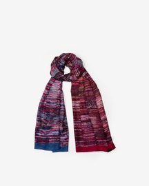 Crimson Shadow Silk Scarf