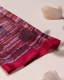 Crimson Shadow Silk Scarf