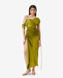 Olive Ruched Dress