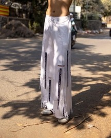 Cut-out Fringed Trousers