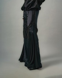 Cross Gathered Top & Sheer Insert Godet Trouser Set