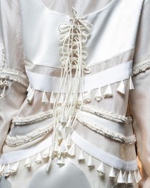 Ornament Patchwork Jacket & Drape Tassel Trouser Set