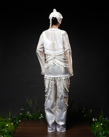 Ornament Patchwork Jacket & Drape Tassel Trouser Set