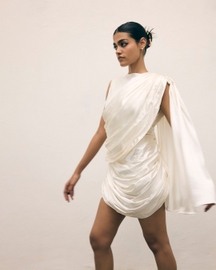 Silk Satin Saree Dress