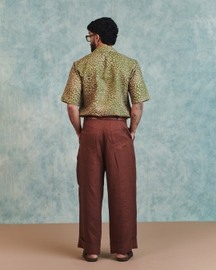 Chocolate Linen Mens Baggy Pants