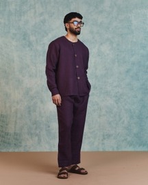 Plum Linen Mens Lounge Pants